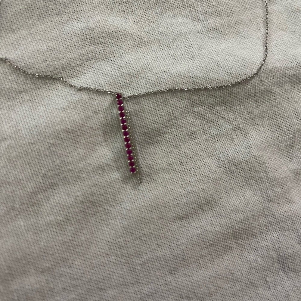 Elegant Silver and Pink Pendant Necklace - sterling silver